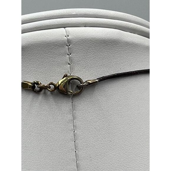 HOST PICK 7/5  Alexis Bittar Vermeil 925 Golden Lucite 3D Cross Brown Necklace - Picture 9 of 13